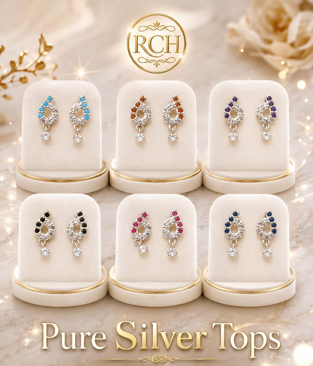 Pure Silver Tops/ Rahat Chandi House/ Price per pair of Tops=Rs 2450