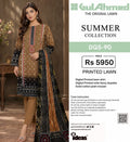 GulAhmed THE ORIGINAL PRINTED LAWN SUMMER COLLECTION /   Content Include: Digital Printed lawn shirt Digital Printed voile fancy dupatta Solid cotton plain trouser