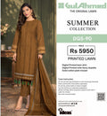 GulAhmed THE ORIGINAL PRINTED LAWN SUMMER COLLECTION /   Content Include: Digital Printed lawn shirt Digital Printed voile fancy dupatta Solid cotton plain trouser